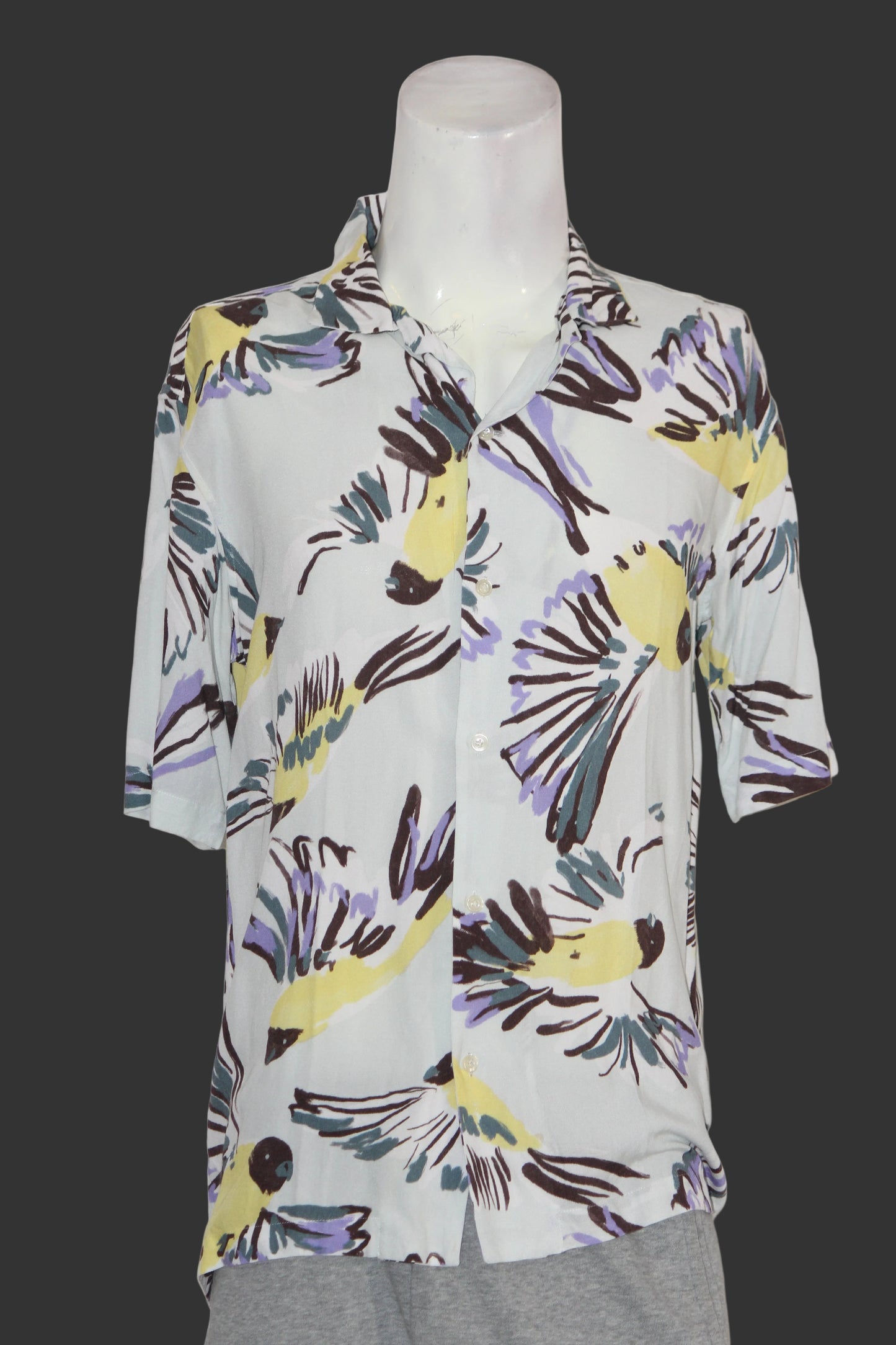 Zara White Printed Viscose Shirt – Small