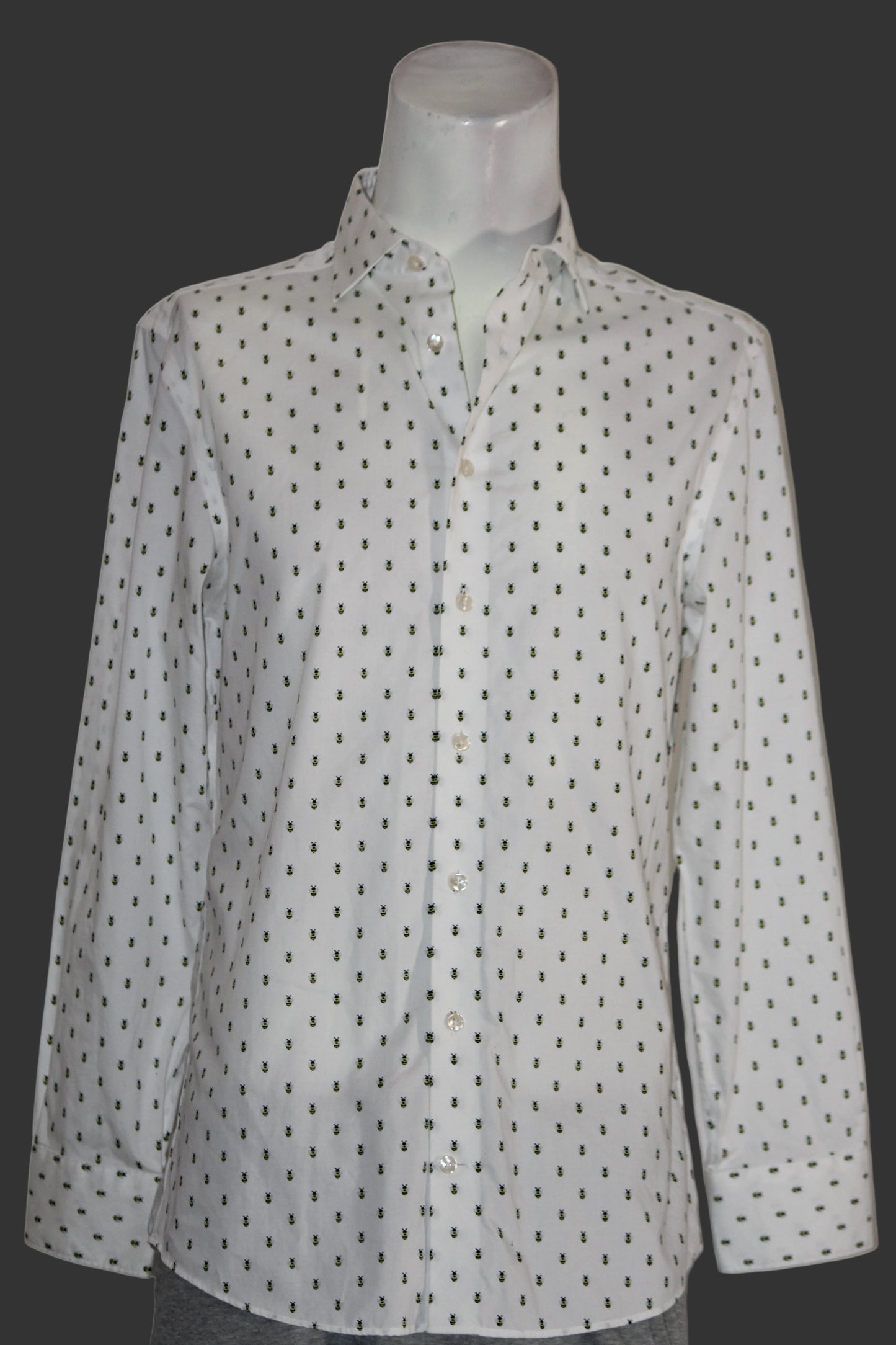 Charles Tyrwhitt White Bee Print Shirt – Medium