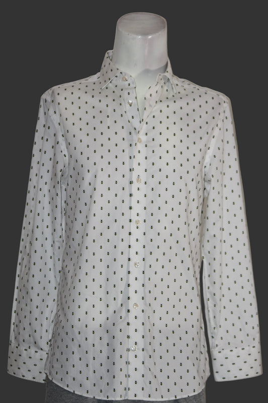 Charles Tyrwhitt White Bee Print Shirt – Medium