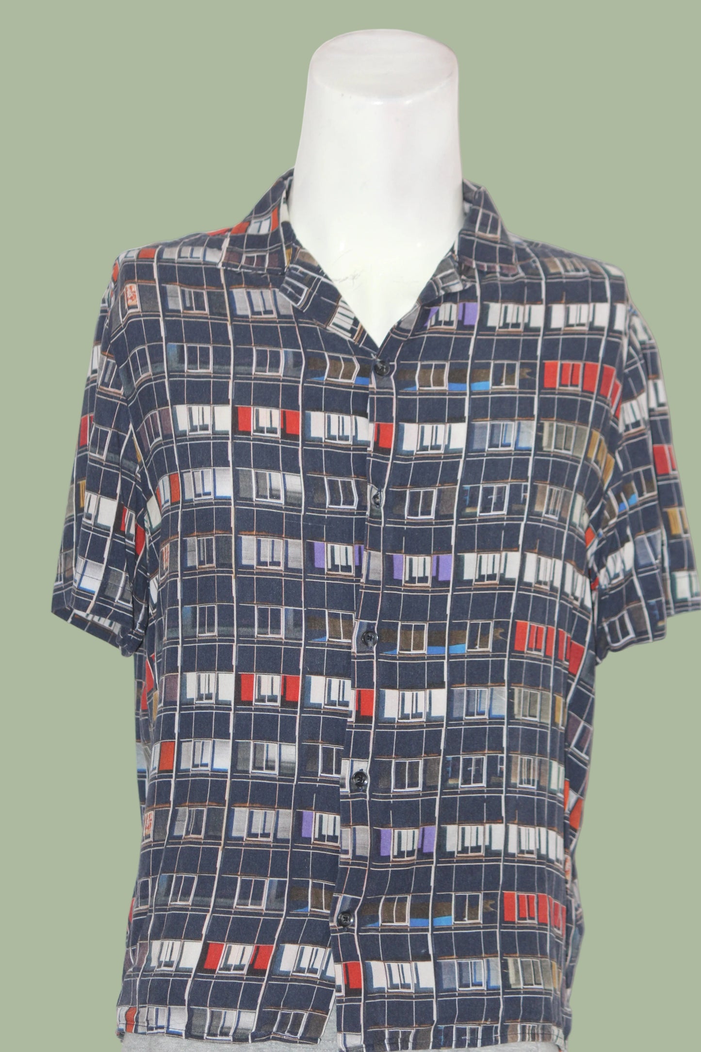 Topman Black Printed Viscose Shirt – Medium (MEN)
