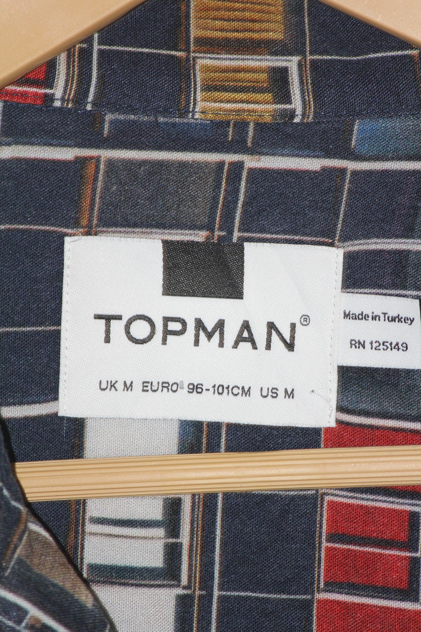 Topman Black Printed Viscose Shirt – Medium (MEN)