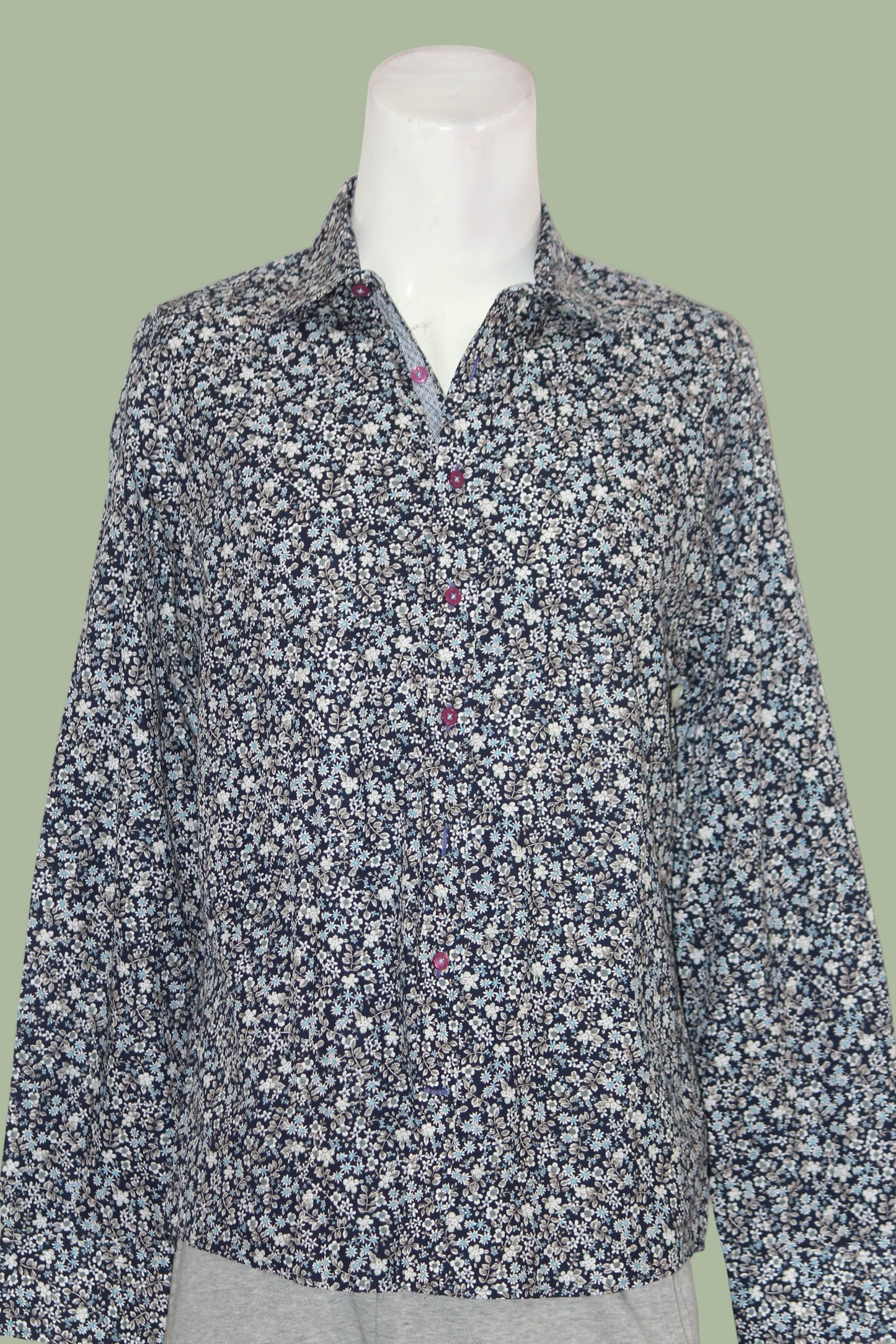 Jeff Banks Black & White Floral Shirt – Large