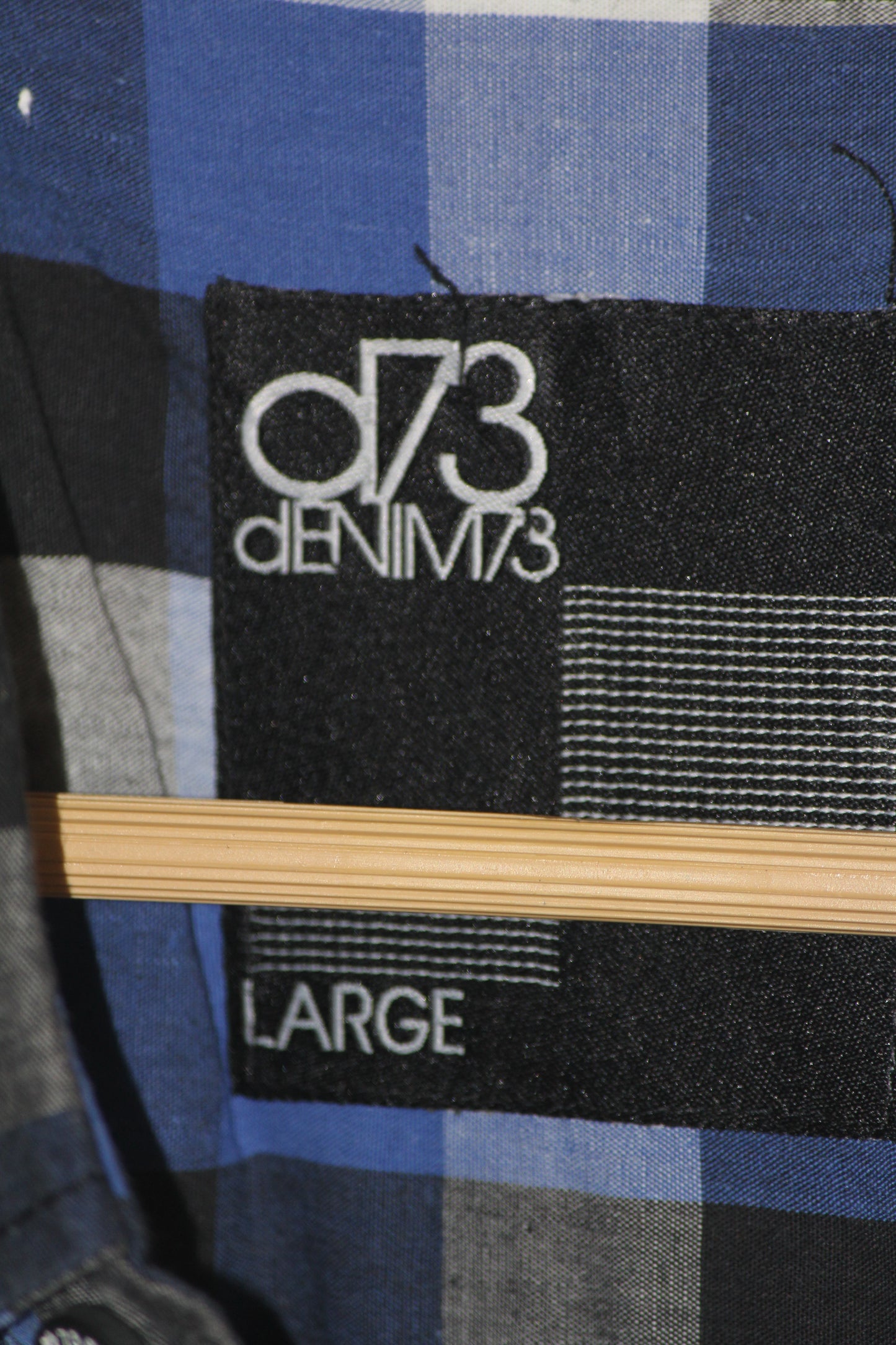 Denim Blue Multi-Check Shirt – Large