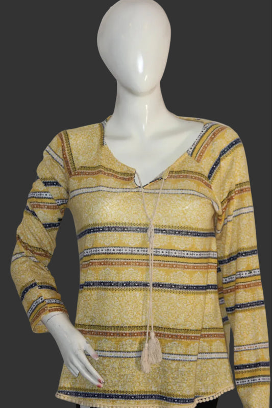 Thriftyfy Yellow Winter Blouse