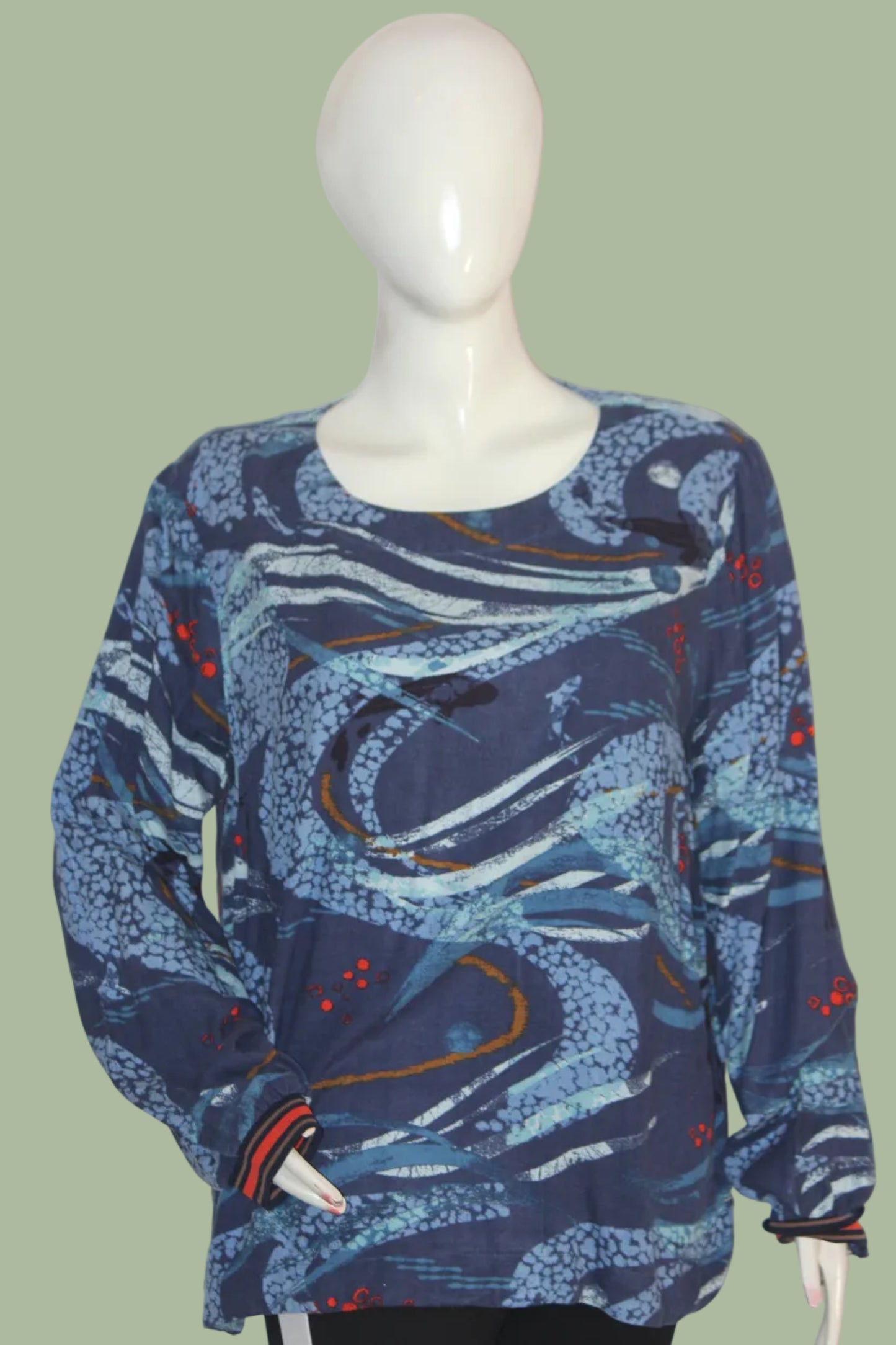 White Stuff Large Blue Lenzing Blouse