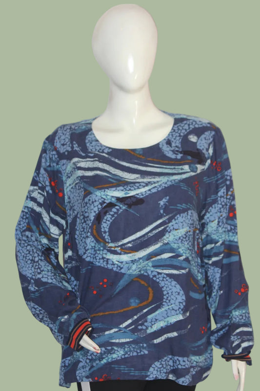 White Stuff Large Blue Lenzing Blouse