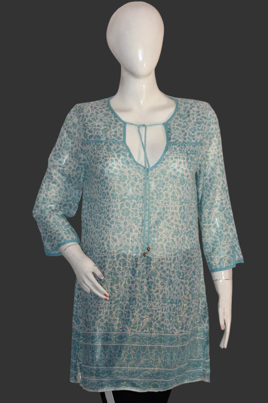 Thriftyfy Blue Floral Blouse