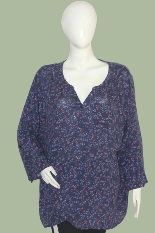 Purple Heart Print Shirt – Bonmarche