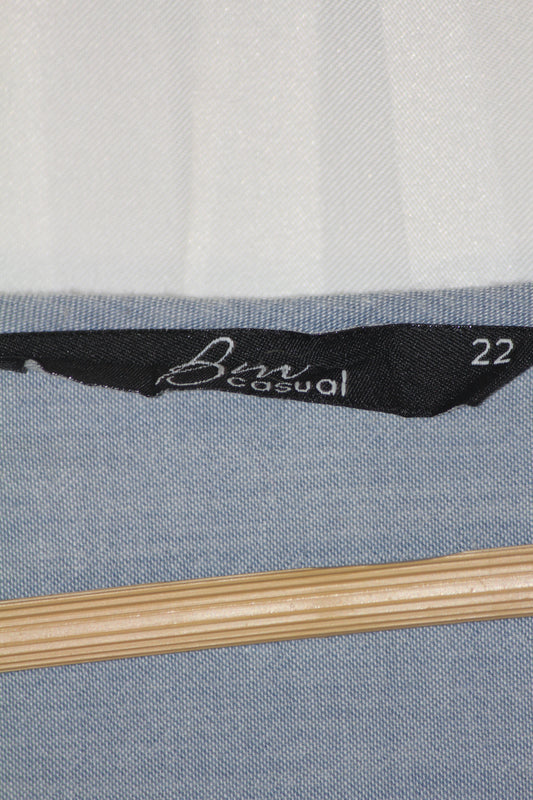 BM Casual Large Grey & White Blouse