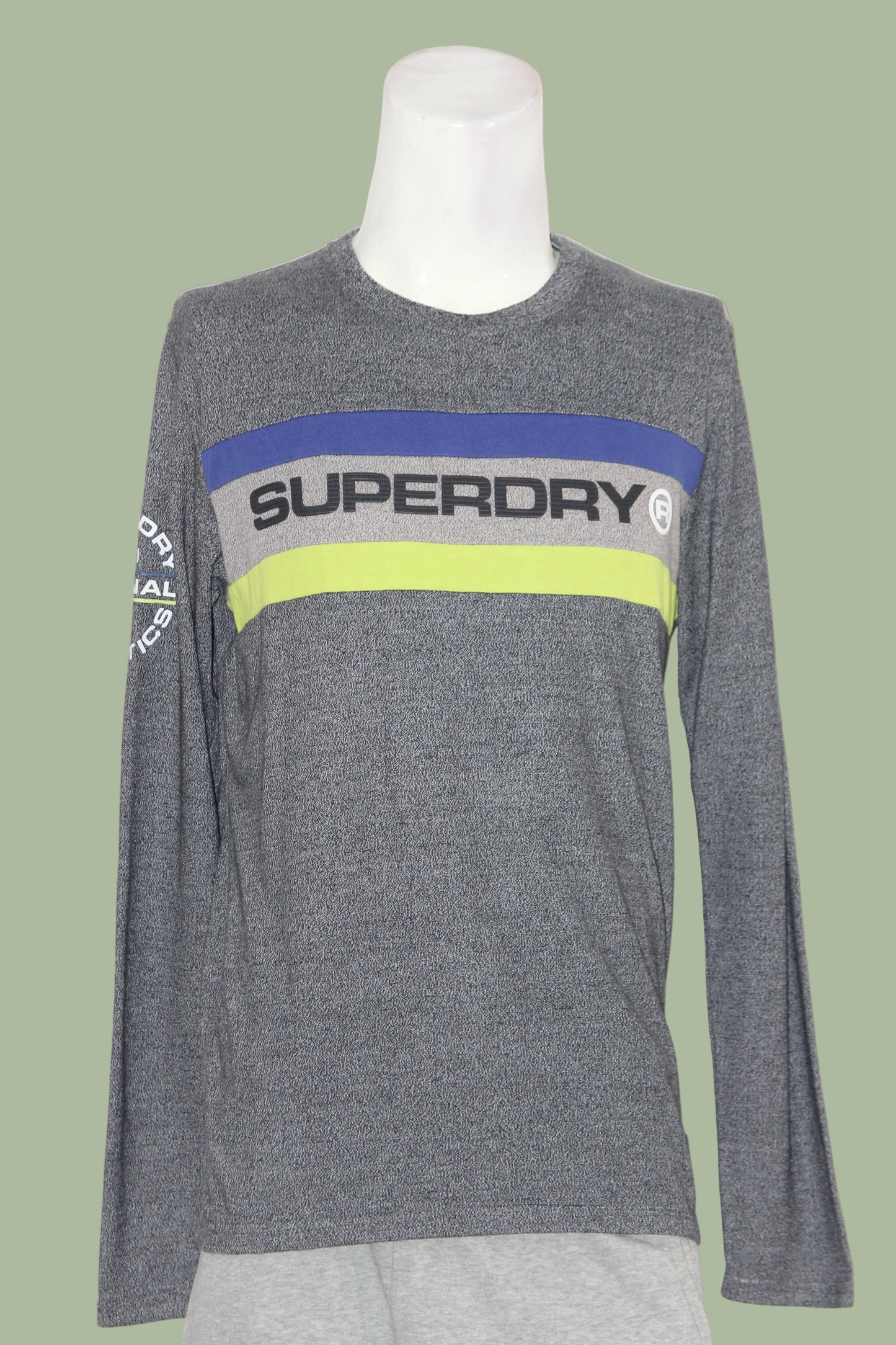 SuperDry Gray Full Sleeves T-Shirt – Large