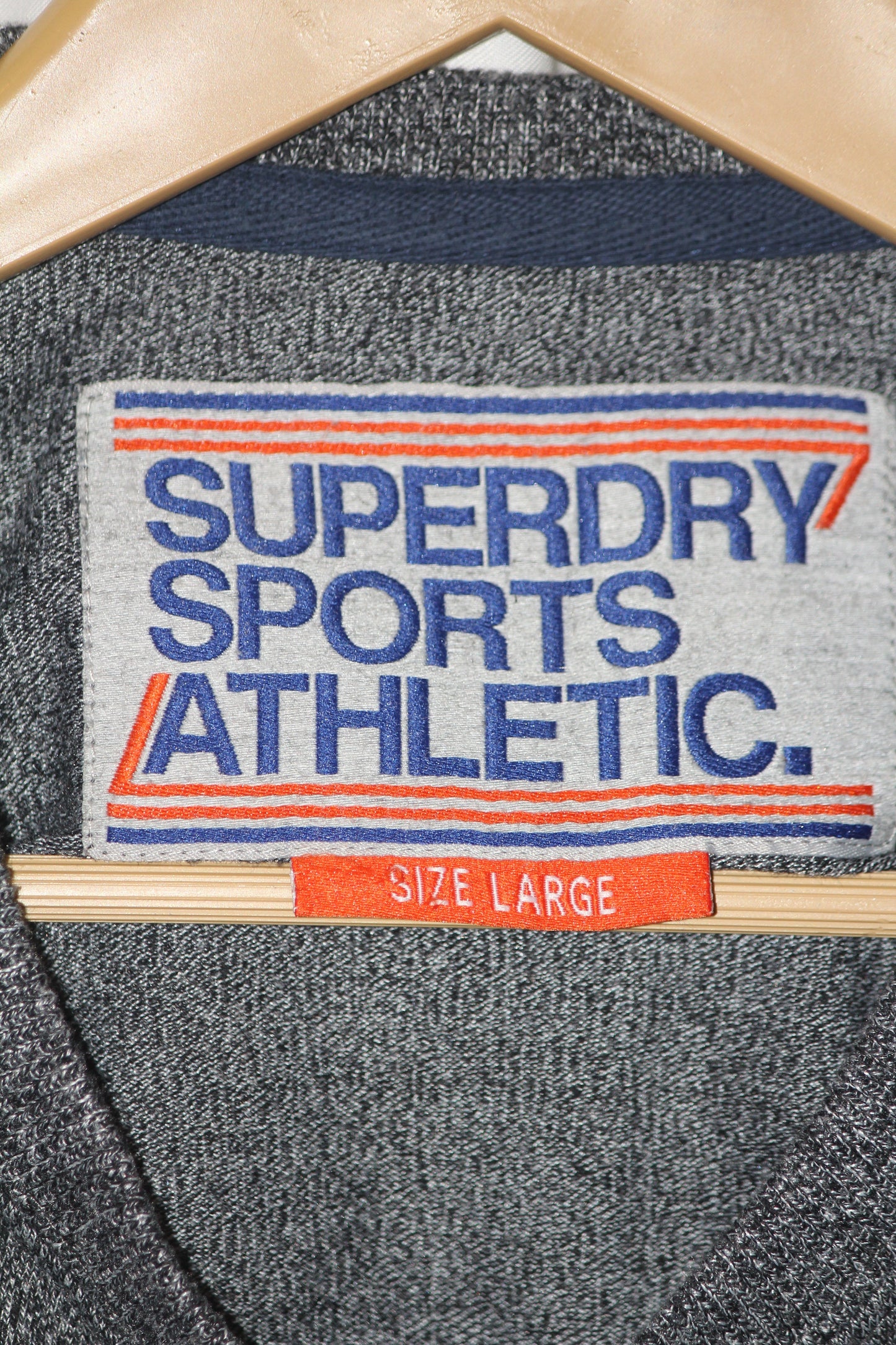 SuperDry Gray Full Sleeves T-Shirt – Large