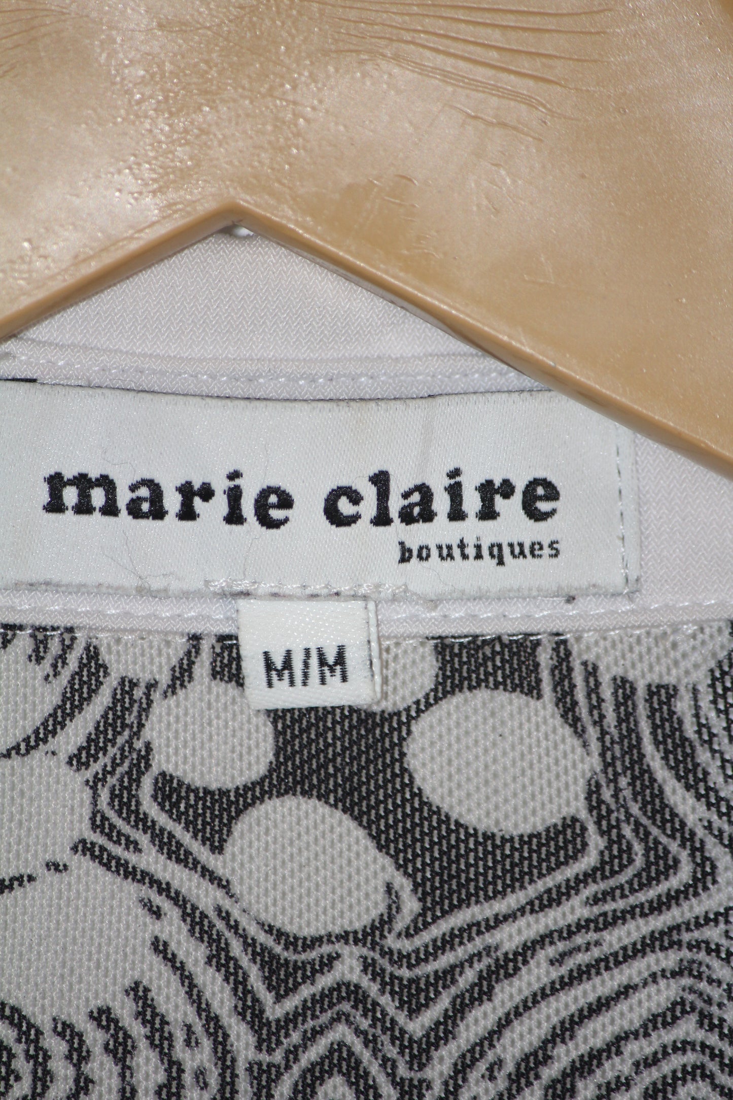 Marie Claire Black & White Button-Down Blouse