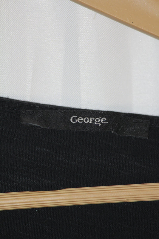Black T Shirt with Black Knitted Work  by George