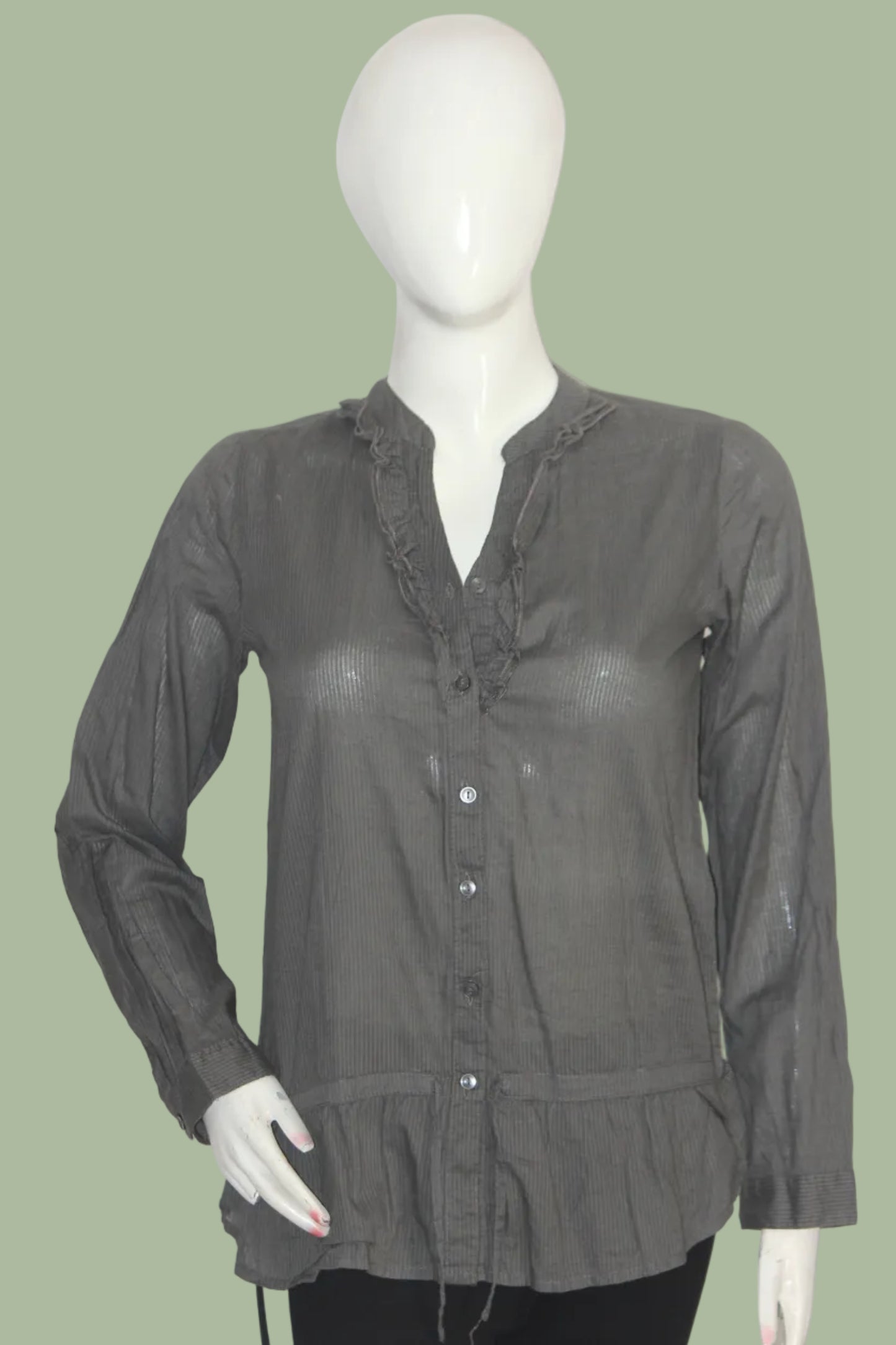 Here + There Brown & Black Stripes Blouse