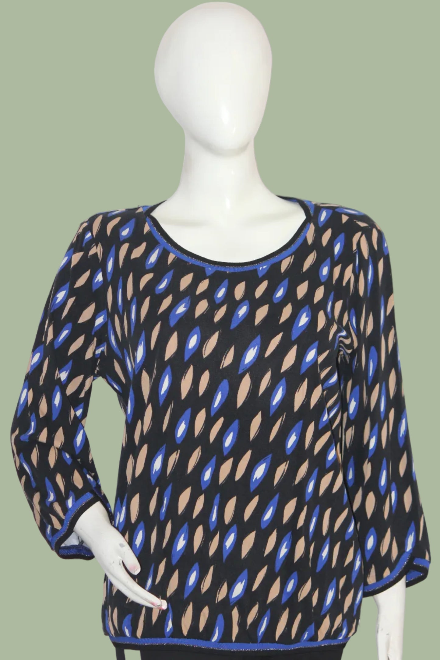 Sandwich Medium Black Viscose Blouse with Lace