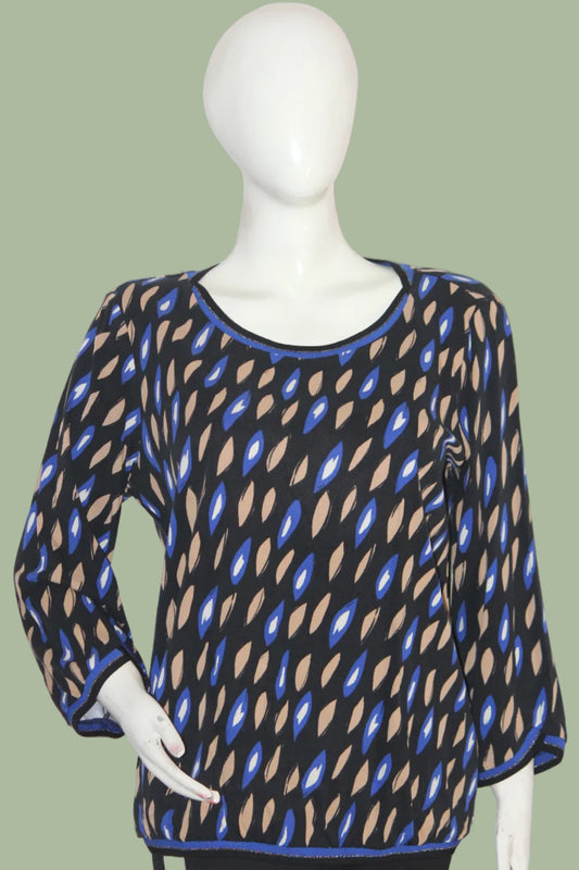 Sandwich Medium Black Viscose Blouse with Lace