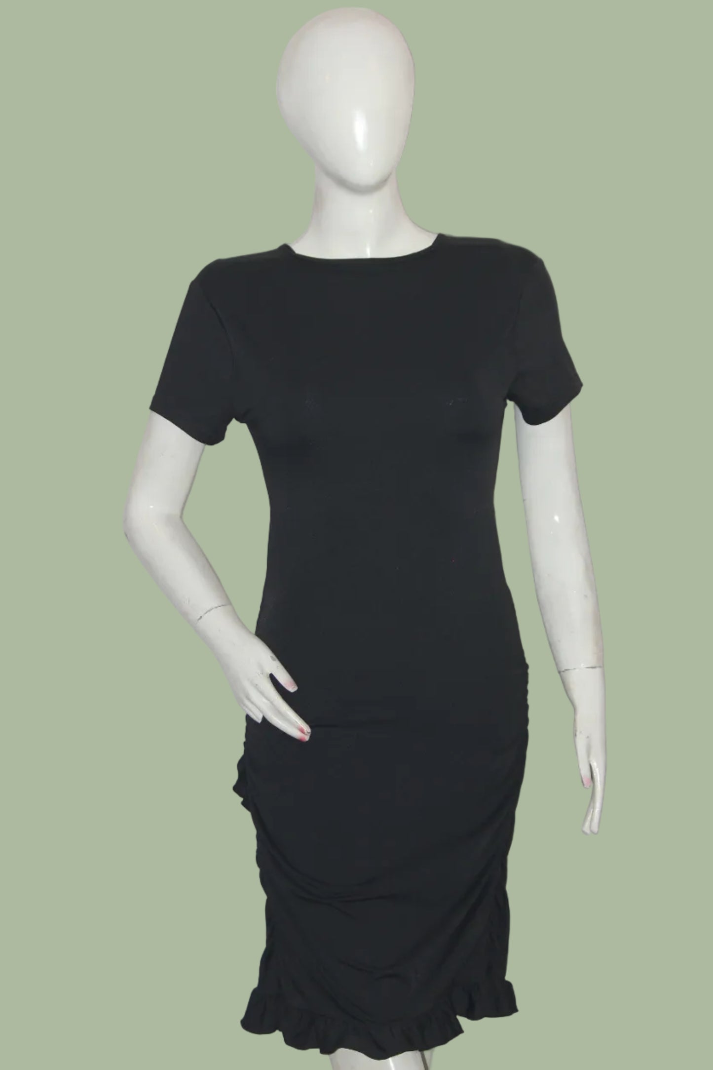 Effordram Black Lace Half-Sleeve Bodycon medium