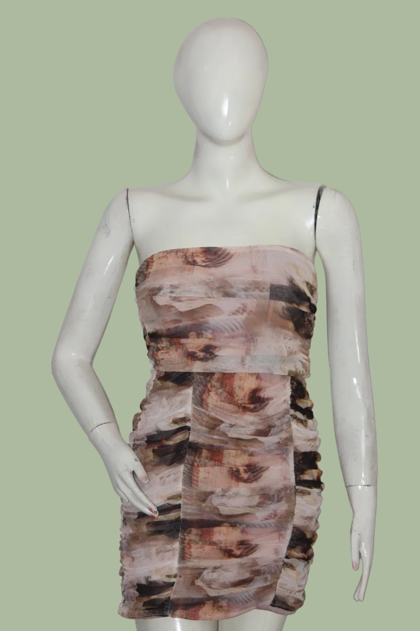Pretty Little Things Peach, Orange & Brown Bodycon small