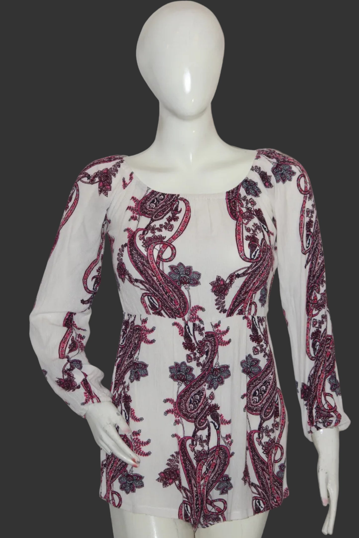 PrettyLittleThing Off White Floral Full Sleeve Blouse – Romantic & Chic