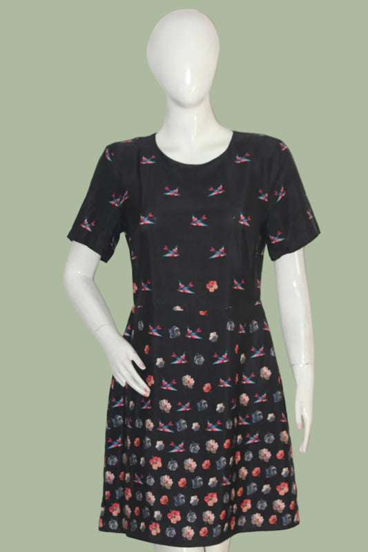 Oasis Black Floral Dress