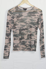 New Look Camouflage Stretch Crop Top - Medium