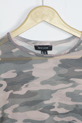 New Look Camouflage Stretch Crop Top - Medium