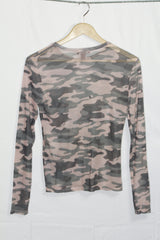 New Look Camouflage Stretch Crop Top - Medium