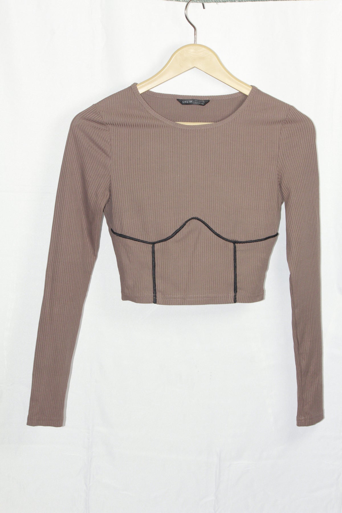 Shein Brown Stretchable Crop Top - Small