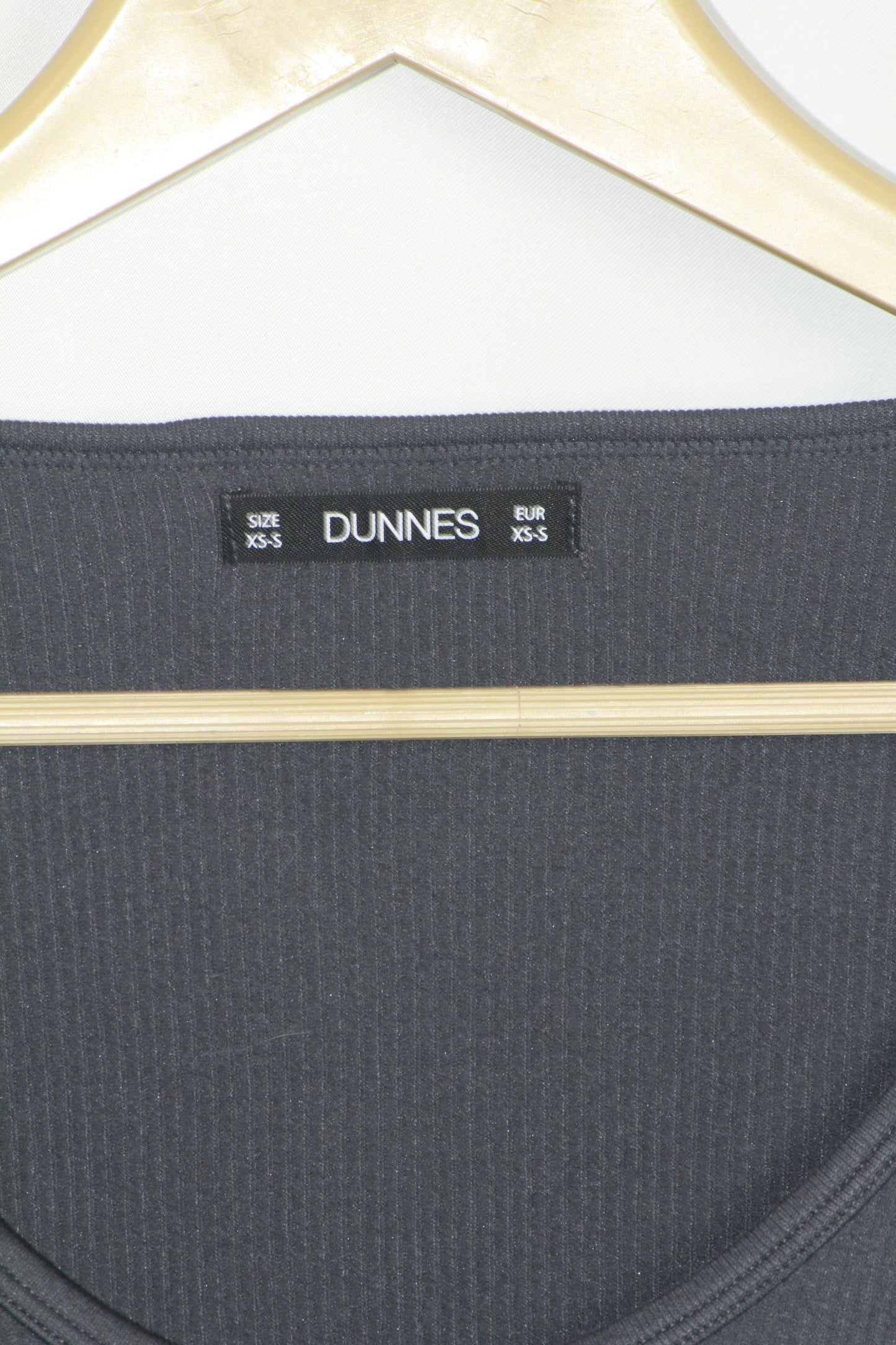 Dunnes Dark Grey Open Collar Crop Top - Xs