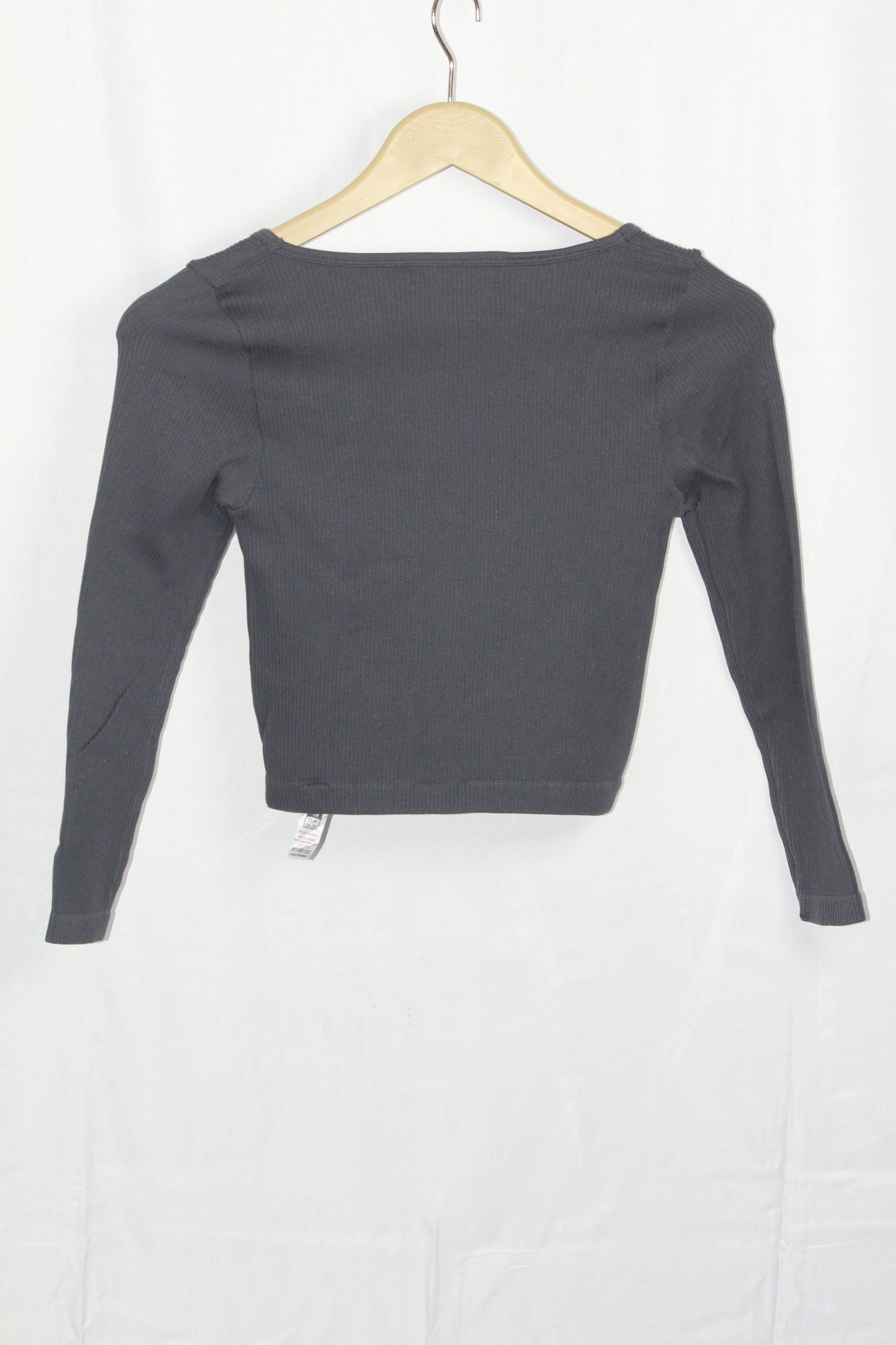 Dunnes Dark Grey Open Collar Crop Top - Xs