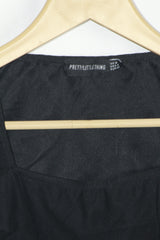 Pretty Little Things Black Netted Crop Top - Small