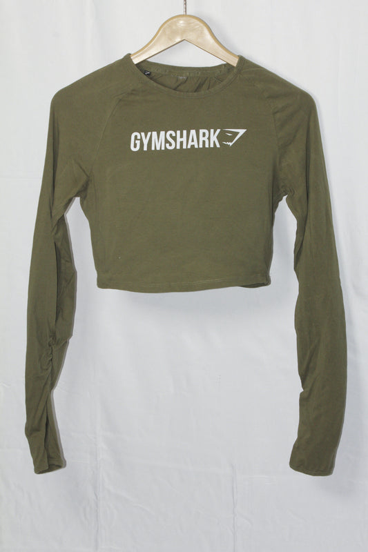 Gymshark Brown Logo Crop Top - Medium