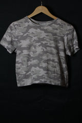 Primark Grey Camouflage Crop Top - Large