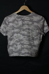 Primark Grey Camouflage Crop Top - Large