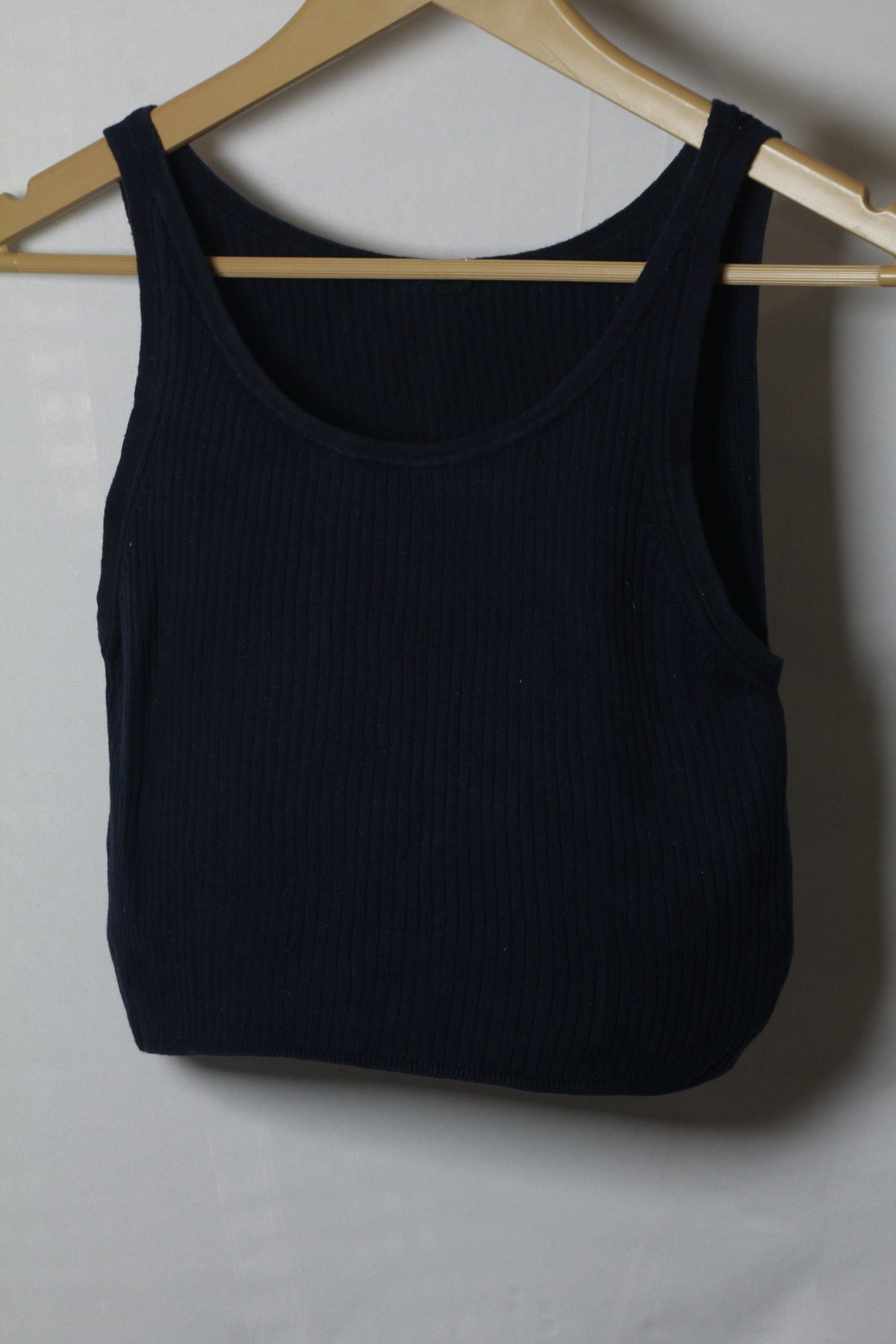 Uniqlo Blue Cotton Sleeveless Crop Top - Small