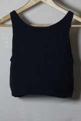 Uniqlo Blue Cotton Sleeveless Crop Top - Small