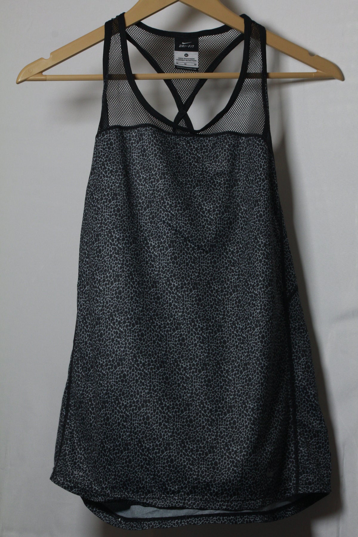 Dri-Fit Grey & Black Sporty Crop Top - Medium