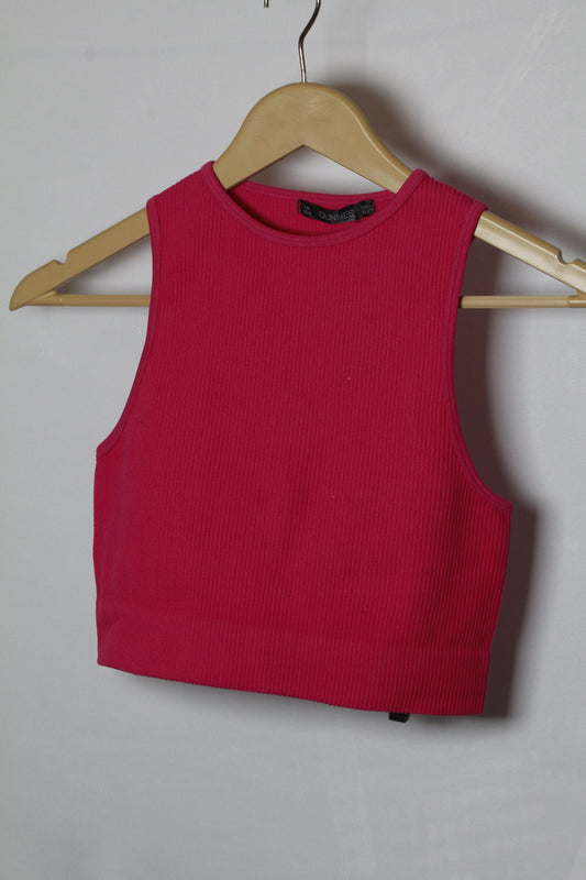 Dunnes Pink Sleeveless Crop Top - XS