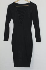 Thriftyfy Black Full-Sleeve Bodycon small