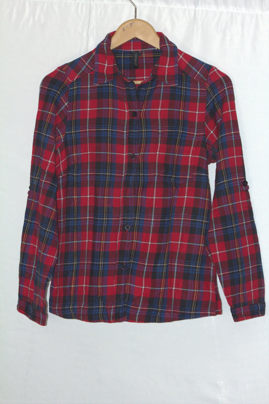 Vibrant Charm – Lindex Red Checkered Button Down Shirt