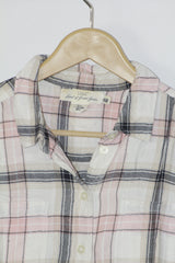 Rustic Charm – L.O.G.G. Off-White Checkered Button Down Shirt