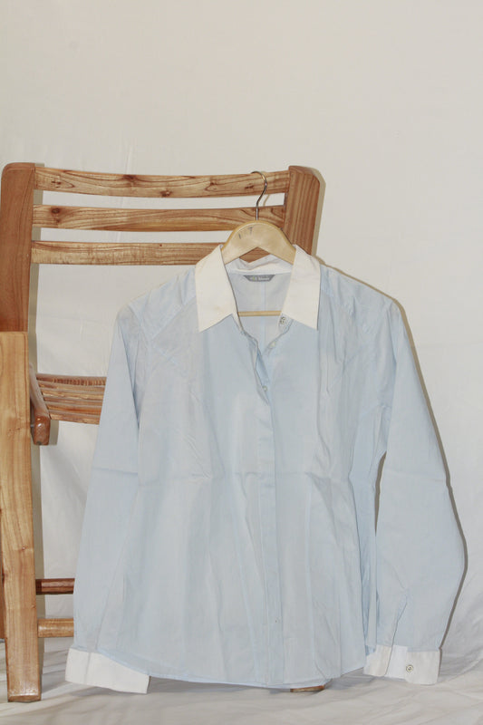 Skyline Accent – M&S Blue Button Down Shirt