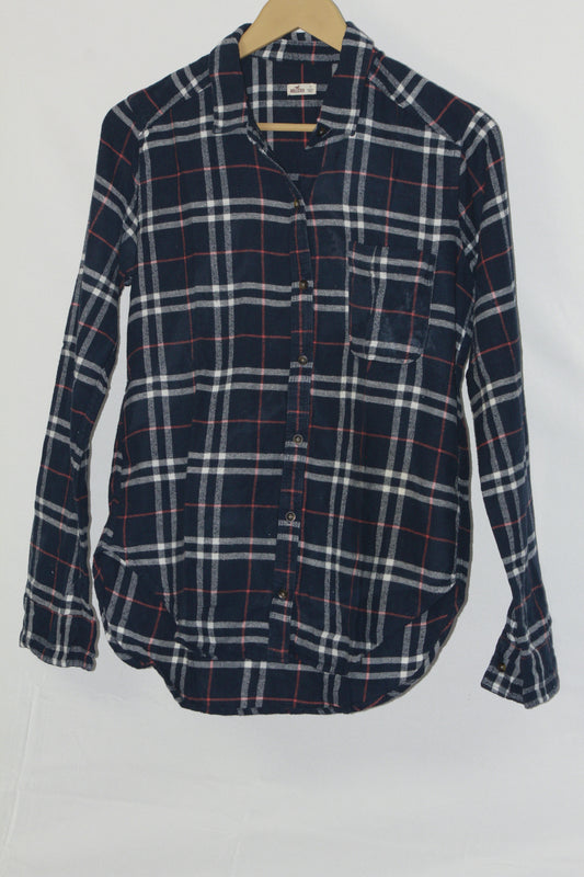 Navy Checks – Hollister Navy Blue Button Down Shirt