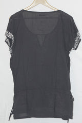 Modern Glam: Sleeveless Black Blouse-Medium