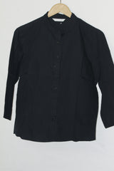 Sleek Noir – Amaranto Black Button Down Shirt