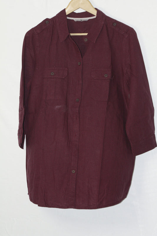 Maroon Minimalist – Tu Full Sleeve Button Down Shirt