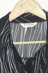 Monochrome Charm – Zoteno Black & White Button Down Shirt