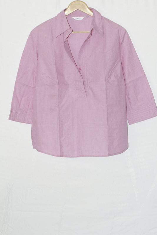 Pretty in Pink: Cotton Full-Sleeve Blouse-Large