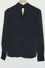 Effortless Elegance: Black Full-Sleeve Blouse-XS