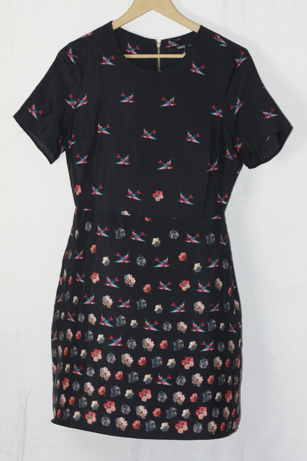 Oasis Black Floral Dress